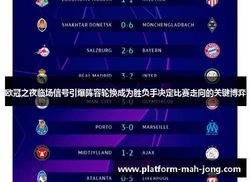 欧冠之夜临场信号引爆阵容轮换成为胜负手决定比赛走向的关键博弈